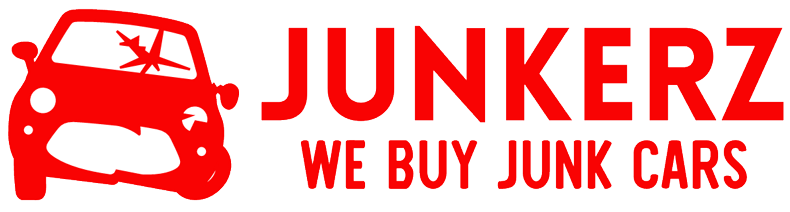 A green banner with red letters that say " junk we buy ".